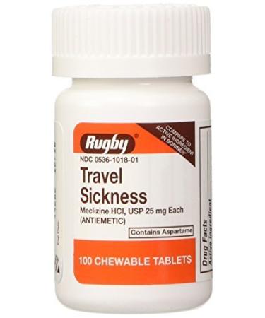 Meclizine Chewable Tablets - 25mg - Model 85207 - (3 Bottles of 100) by Rugby