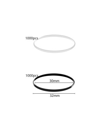 Uberming 2000 Mini Rubber Hair Ties - Black & Clear Elastic Bands for Braids Dreadlocks & Wedding Hairstyles - Soft & Durable - Buy Online on GoSupps.com