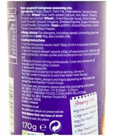  Bisto Bisto Spaghetti Bolognese Seasoning Mix 170g - Pack of 3 - Buy Online on GoSupps.com