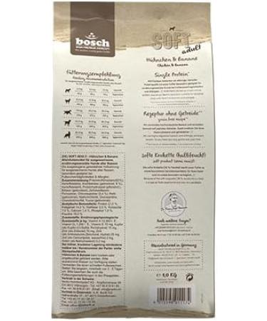 Bosch HPC Soft Chicken & Banana Grain-Free Half-Moist Dog Food for All Breeds | 1 kg Pack - Buy Online on GoSupps.com