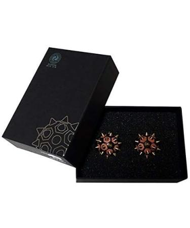 Set of 2 Handmade Juniper Wooden Acupressure Massage Balls - Bronze Sensory Stimulation & Foot Palm Relief by Antique Alive - International Shipping Available - Buy Online on GoSupps.com