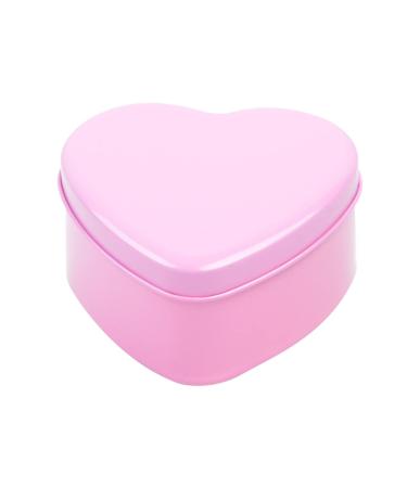 Healeved 15pcs Box Boxes Metal Tin Container Portable Fashion Candy Case Candy Box Heart-shaped Jar 9*9*4.5cm Pink