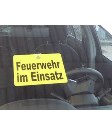 PACO Deutschland eK Warning Sign - Fire Brigade in Action 20x15cm Yellow | International Shipping Available - Buy Online on GoSupps.com