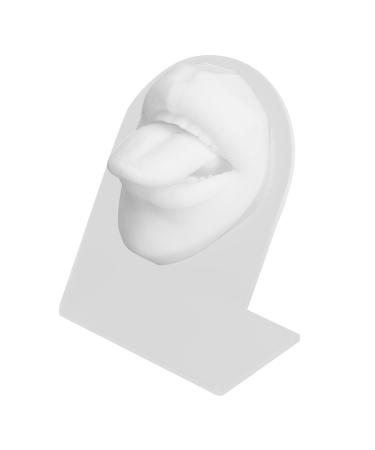 Reusable Tongue Model Made of Soft Silicone Display Stand for Piercing Jewelry for Practice (WHITE)