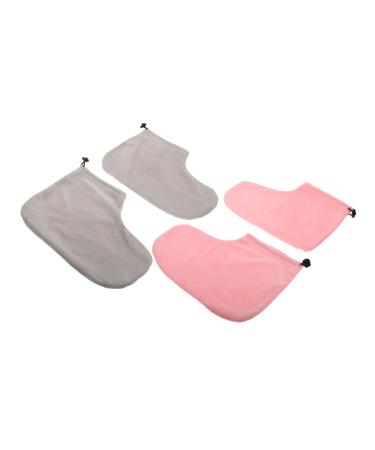 Couvre-pieds Paraffine 2 Paires Taille Unique En Coton Peluche Bande lastique Pour Soin Des Pieds Th rapie Spa Beaut Et Massage