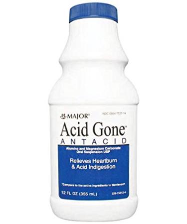 Major Pharmaceuticals 264978 Acid Gone Antacid Liquid Compare to Gaviscon 12 oz. Volume Spearmint Light-Green