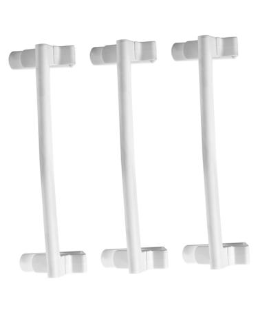 Zerodeko 3pcs Hook up Clothes Rack Over The Door Towel Rack Cabinet Door Towel Rack Clip-on Rack White Abs