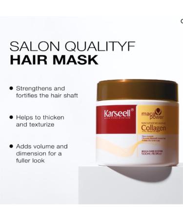 Collagen Hair Mask with Argan Oil | Deep Repair & Nourishment for All Hair Types - 16.90 oz (500ml - Buy Online on GoSupps.com