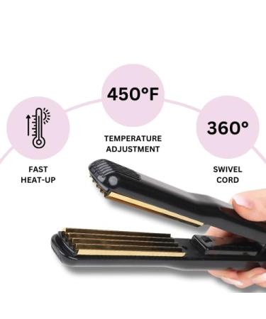 Aria Beauty Titanium Texturing Crimper - 90s Inspired Hair Crimper Iron for Volume & Shine | Adjustable Heat up to 450 F - Shop Now - Buy Online on GoSupps.com