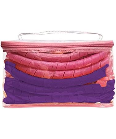 40 Pieces Hair Rollers Curlers Set - Heatless Overnight Curling for Women & Ladies - Includes Travel Bag - Purple/Pink - Buy Online on GoSupps.com