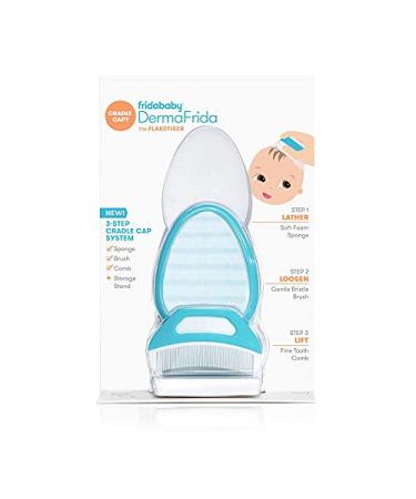 Fridababy DermaFrida 3-Step Cradle Cap System: Sponge Brush Comb with Storage Stand for Babies - Flake Fixer Solution - Buy Online on GoSupps.com