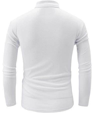 Jonivey Men's Turtleneck Long Sleeve Knitted Pullover Top - Bleach White | Size Medium - Buy Online on GoSupps.com