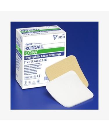 Kendall Copa Hydrophilic Foam Dressing - 3.5x3" Fenestrated Box of 10 - KND55535_BX