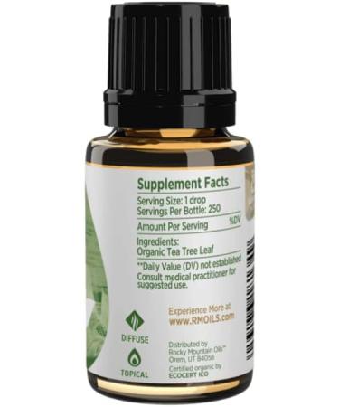 Rocky Mountain Oils Organic Tea Tree Essential Oil - 100% Pure & Natural Aromatherapy for Skin Hair & Diffuser - Therapeutic Grade USDA Approved - Buy Online on GoSupps.com