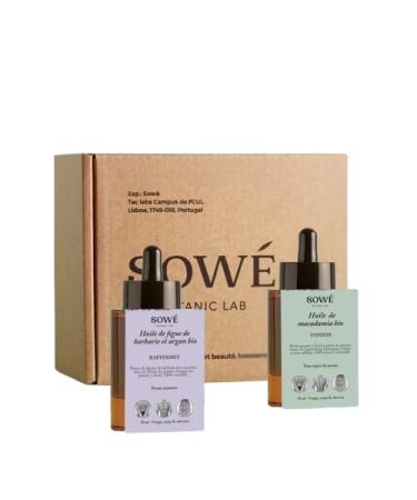 Sow Organic Oil Kit for Dry and Dehydrated Skin - Argan and Prickly Pear 50 ml + Macadamia 50 ml - Hydration and Nutrition
