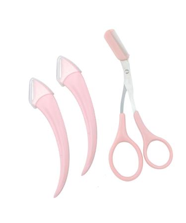 JOCXZI Women's Razor 3-Piece Professional Eyebrow Trimmer Set (Pink)