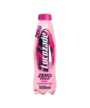Lucozade Energy 24 x 500 Bottles Sparkling Energy Drink Fresh Stock (24 x 500ml Zero Pink Lemonade) Zero Pink Lemonade 24 x 500ml