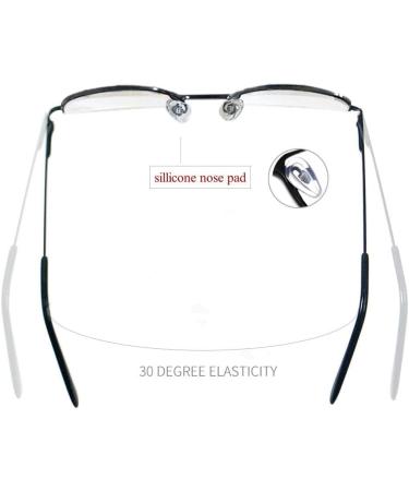 Buy Viseng 2 Pairs Half Frame Reading Glasses for Men & Women - Slim Half Moon Lens Metal Semi Rimless Eyewear +2.5 Diopters (Black & Grey - Buy Online on GoSupps.com