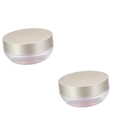 FRCOLOR Elastic Mesh 2pcs Cosmetic Travel Containers Powder Case for Travel Cosmetic Case Compact Empty Box Loose Powder Bottled 8.4*4.3*1cmx2pcs Silverx2pcs