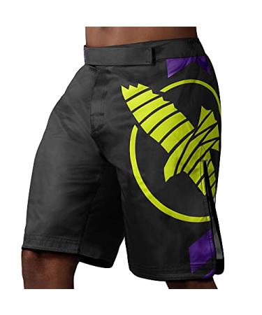 Hayabusa Men's Icon Fight Shorts Medium Black/Yellow