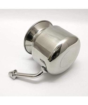 Qimacplus Stainless Steel Neti Pot Set for Sinus Congestion Relief and Eye Wash - Includes Travel Neti Pot, Copper Tongue Cleaner - Pack of 2 - Buy Online on GoSupps.com