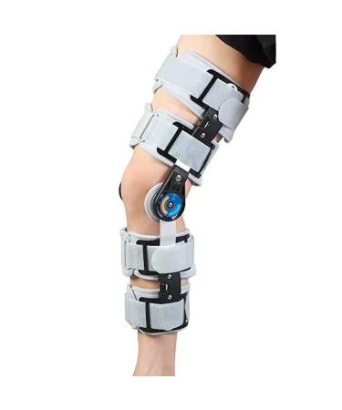 Adjustable Hinged ROM Knee Support Brace - Universal Pain Relief for Medial & Lateral Knee Injuries - Fog Grey - Buy Online on GoSupps.com