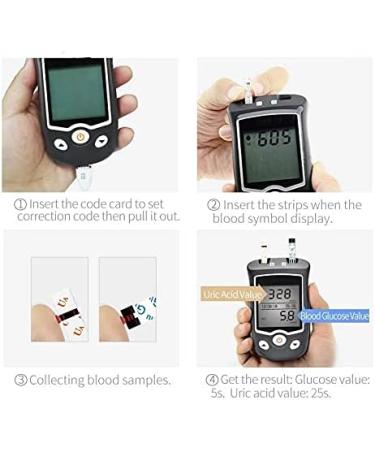 WFXXZL Uric Acid Strips & Diabetes Tester Kit - Uric Acid & Blood Glucose Meter with 100 Test Strips - International Shipping Available - Buy Online on GoSupps.com
