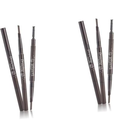 Healvian 2pcs 2 1 Eyebrow Pencils Waterproof Brow Pencil Eyebrow Pencil Black Eyebrow Brush Makeup Brush Tool - Buy Online on GoSupps.com