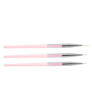 3pcs Nail Art Dotting Liner Brush Set with Rhinestone Handle - Pink Manicure Tools - Buy Online on GoSupps.com