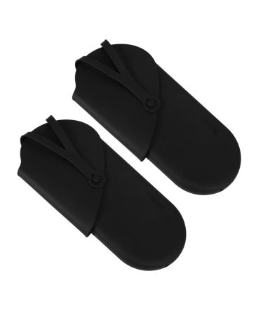 Beavorty 2pcs Hair Straightner Hair Rollers Hotel Storage Bag Black Hair Curler Pouch