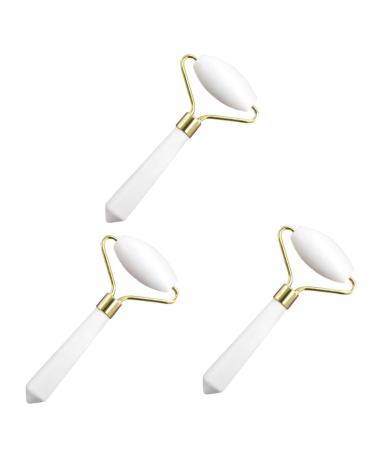 FRCOLOR 3 Pcs Roller for Face Eye Cream Massage Stick Beauty Face Roller Jade Rolling Wrinkle Roller Jade Roller Facial Massage Facial Roller Anti Aging Skin White Jade Rolling Rod Whitex3pcs 12x4.2cmx3pcs