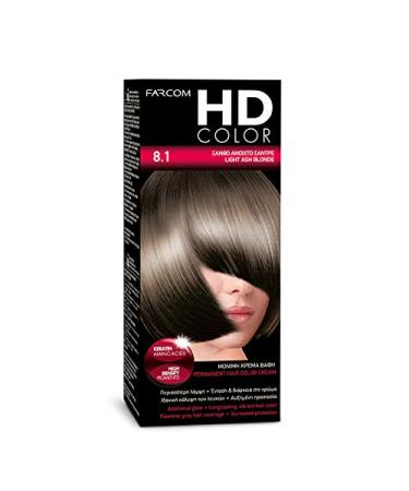 FARCOM HD Hair Color with Keratin Amino Acids 60ml (8.1 Light Ash Blonde)