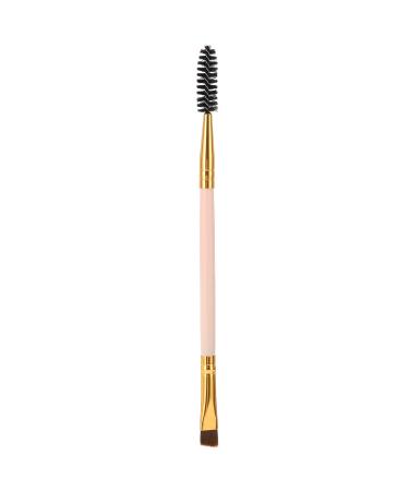 Double Sided Eyebrow Eyelash Brush Angled Eyebrow Brush Cosmetic Tool for Home(Pink)