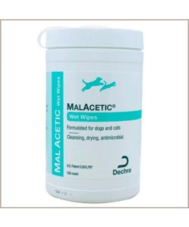 Malacetic Wet Wipes Dry Bath 5" x 7" Wipes 100ct