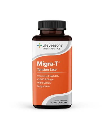 Life Seasons - Migra-T Migraine Relief Supplement - Natural Migraine & Headache Relief - Reduce Light Sound and Odor Sensitivity - Contains Feverfew Magnesium and CoQ10-60 Capsules