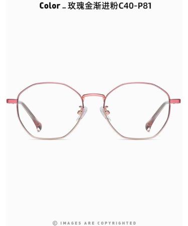SERONI Metal Polygon Frame Blue Light Blocking Glasses - UV Protection for Men & Women - Rose Gold Pink 52mm - Buy Online on GoSupps.com