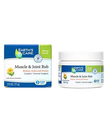Earth's Care Muscle & Joint Rub Pain Relief Cream for Sore Muscles and Minor Injuries, 2.5 OZ. 2.5 Ounce