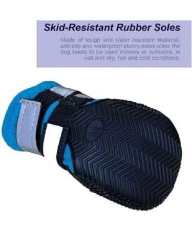 Neuwee Dog Shoes - Waterproof Anti-Slip Boots with Reflective Straps | Paw Protection for Small Medium & Large Dogs (M Blue) | 4-Set Rain Shoes - Buy Online on GoSupps.com