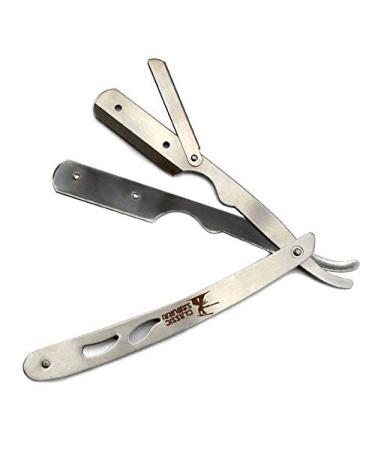 CS-102 Stainless Steel Professional Barber Straight Edge Razor | Includes 15 Astra Double Edge Blades - Best for Barbers & Shaving Enthusiasts - Buy Online on GoSupps.com