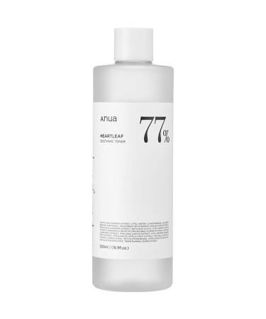 Anua Heartleaf 77% Soothing Toner I pH 5.5 Skin Trouble Care Calming Skin Refreshing Purifying (500ml / 16.90 fl.oz.)