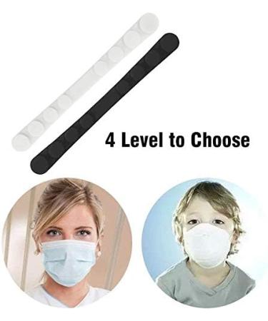 Premium Anti-Slip Silicone Ear Hooks - 6-Piece Adjustable Ear Straps for Adults & Children - Gait Protection in A/Black & White - Buy Online on GoSupps.com