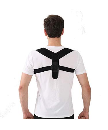 Adjustable Upper Back Brace & Posture Corrector for Pain Relief | Support for Neck Spine & Shoulders - Unisex (Black - Buy Online on GoSupps.com