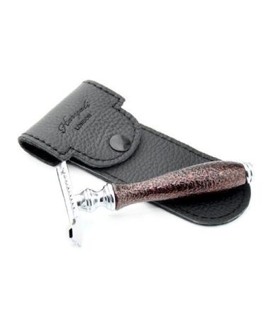 Double Edge Safety Razor with Leather Cover