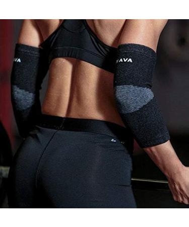 Mava Sports Bamboo Elbow Sleeve - Compression Support for Tendonitis & Elbow Pain Relief - Black (Large) - Buy Online on GoSupps.com