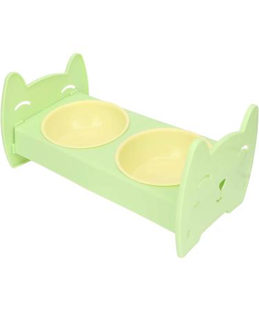 Miskall Double Pet Bowl - Leak-Proof Food-Safe Large Capacity Green Dog & Cat Bowl with Support Attachment - Buy Online on GoSupps.com