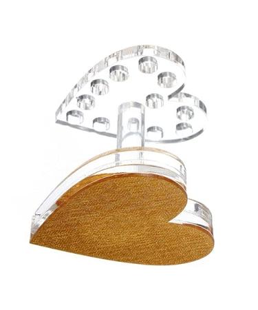 Wenettion Makeup Nail 12 Holes Acrylic Gel Brush Pen Holder Stand - Heart Gold Display - Buy Online on GoSupps.com