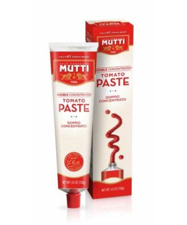 Mutti Double Concentrated Tomato Paste (Doppio Concentrato), 4.5 oz. Tube | 1 Pack | Italys #1 Brand of Tomatoes | Tube Tomato Paste | Vegan Friendly & Gluten Free | No Additives orPreservatives