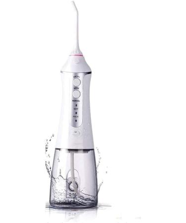 Cordless Water Flosser 300ML Portable Water Flosser Teeth Cleaner Rechargable Dental Oral Irrigator with 3 Modes USB Charged White