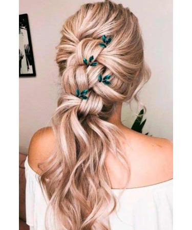 Green Rhinestone Bride Hair Accessories - 5 Pack Crystal Bobby Pins for Bridesmaids and Wedding Hair Pieces - Buy Online on GoSupps.com