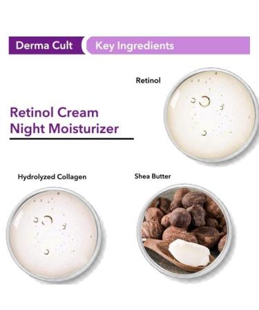 Derm'a Cult Retinol Cream Night Moisturizer for Wrinkles and Fine Lines| Anti Ageing Cream | For Men & Women 40 gm - Buy Online on GoSupps.com